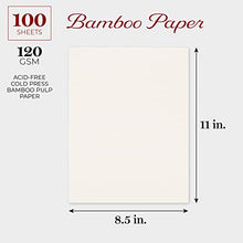 Load image into Gallery viewer, 100 Sheets Bamboo Paper for Cold Press Art, Mixed Media, Drawing, Painting (8.5 x 11 in)