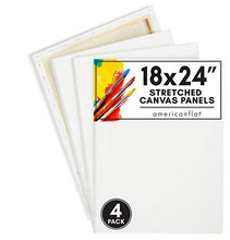 Load image into Gallery viewer, Americanflat Pre Stretched Canvas in White 100% Cotton with Wooden Frames & Acid Free - 18" x 24" - Pack of 4