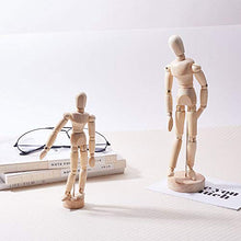 Load image into Gallery viewer, WANDIC Wooden Manikin Blockhead, 4 Pcs Wood Artist Figure Doll Model for Sketch Charcoal Home Office Desk Decoration Children Toys Gift