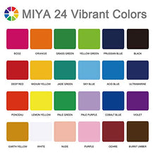 Load image into Gallery viewer, MIYA Gouache Paint Set, 24 Colors x 30ml Unique Jelly Cup Design with 3 Paint Brushes and a Palette in a Carrying Case Perfect for Artists, Students, Gouache Opaque Watercolor Painting (Green)