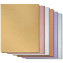 Load image into Gallery viewer, Metallic Shimmer Paper Sheets for Crafting (8.5 x 11 Inches, 6 Colors, 48-Pack)