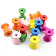 Load image into Gallery viewer, NX Garden Empty Wood Spool 15PCS 30x22mm Colored Natural Wooden Empty Bobbins Thread Spool Sewing Tool Findings