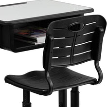 Load image into Gallery viewer, Flash Furniture Adjustable Height Student Desk and Chair with Black Pedestal Frame