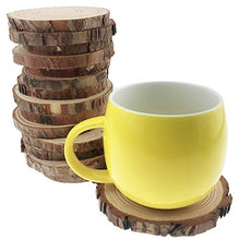 Load image into Gallery viewer, Akusety 15Pcs 3.5-4-Inch Unfinished Natural Thick Wood Slices Circles with Tree Bark Log Discs for DIY Craft Christmas Rustic Wedding Ornaments