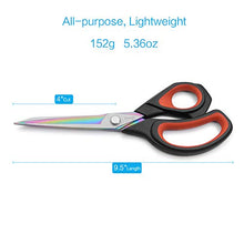 Load image into Gallery viewer, LIVINGO Premium Tailor Scissors Heavy Duty Multi-Purpose Titanium Coating Forged Stainless Steel Sewing Fabric Leather Dressmaking Softgrip Shears Professional Crafting (9.5 INCH)