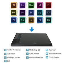 Load image into Gallery viewer, UGEE M708 Graphics Tablet, 10 x 6 inch Large Active Area Drawing Tablet with 8 Hot Keys, 8192 Levels Pen, UGEE M708 Graphic Tablets for Paint, Digital Art Creation Sketch