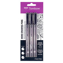 Load image into Gallery viewer, Tombow 66403 MONO Drawing Pen, 3-Pack. Create Precise, Detailed Drawings with Three Tip Sizes – 01, 03 and 05