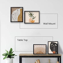 Load image into Gallery viewer, Picture Frame Set with Blank 8x10 Stretched Canvases with Floating Frames of 2 Pack, Studio Plastic Floater Frame for 2/3'' Deep Artwork & Canvas Print, Tabletop or Wall Gallery Display, Black
