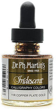 Load image into Gallery viewer, Dr. Ph. Martin's Iridescent Calligraphy Color (11R) Ink Bottle, Copper Plate Gold