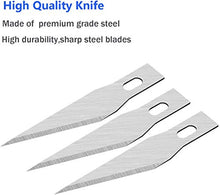 Load image into Gallery viewer, 1PCS Exacto Knife Hobby Knife with Safety Cap and Craft Ruler and 20PCS Exacto Blades for Crafting and Cutting Carving Scrapbooking Art Work Cutting (Blue)