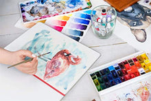 Load image into Gallery viewer, Arteza 8.3x11.7 Inch Watercolor Book, Pack of 2, 64 Pages per Pad, 110lb/230 GSM, Linen Bound with Bookmark Ribbon and Elastic Strap, Art Supplies for Watercolor Techniques and Mixed Media