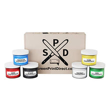 Load image into Gallery viewer, Ecotex Water Based Standard Ink Kit for Screen Printing 6 – 8oz Ink Bottles by Screen Print Direct