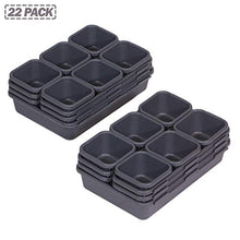 Load image into Gallery viewer, Set of 22 Interlocking Desk Drawer Organizer Tray Dividers Plastic Shallow Narrow Drawers Organizers Separators and Storage Bins Container for Kitchen Bathroom Makeup Office Vanity Bedroom Dresser