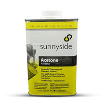 Load image into Gallery viewer, Sunnyside 1-Pint Acetone with Centaurus AZ Resistant Glove for Cosmetics Textiles Automotive Colorless Cleanup Dried Latex Epoxy Fiberglass Resins Ink Rust Adhesives Lacquers Fast Drying No Residue