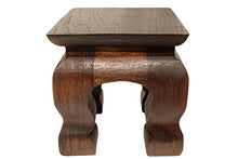 Load image into Gallery viewer, Design by UnseenThailand Mini Table Buddha Statue Stand Worship Pedestal Thai Wood Carving. (W4"xD4"xH4")