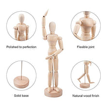 Load image into Gallery viewer, WANDIC Wooden Manikin Blockhead, 4 Pcs Wood Artist Figure Doll Model for Sketch Charcoal Home Office Desk Decoration Children Toys Gift