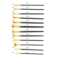 Load image into Gallery viewer, Snoya Acrylic Paint Brushes Set 12 Pcs Nylon Hair Professional Paint Brushes Artist for Kids and Adults to Create Art Acrylic Oil Watercolor, Body Face Painting Kits
