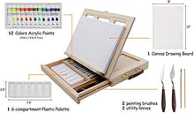 Load image into Gallery viewer, LUCYCAZ Tabletop Easel Painting Set, Adjustable Portable Desktop Wooden Drawing Easel with Storage Drawer, Acylic Paints, Brushes and Palettes for Adults Kids Artist Acrylic Tools Kit