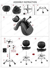 Load image into Gallery viewer, Grace & Grace Rolling Drafting Chair Height Adjustable Stool with Backrest and Footrest for Computer,Studio,Workshop,Classroom, Lab, Counter, Home Office, Work from Home Chair, Home Desk Chair (Black)