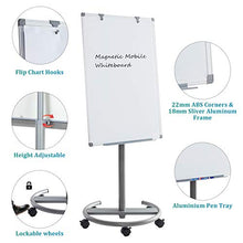 Load image into Gallery viewer, Mobile Whiteboard Easel MAKELLO Dry Erase White Board Rolling on Wheels, Height Adjustable, 36X24 inches