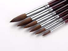 Load image into Gallery viewer, Artist Paint Brushes-Superior Sable Hair Artists Round Point Tip Paint Brush Set Watercolor Acrylic Painting Supplies