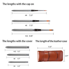 Load image into Gallery viewer, High-end Art Travel Painting Brush Synthetic Sable Round Hair Short Handle Brush for Acrylic Oil and Watercolor Painting 3Pcs