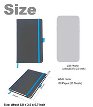 Load image into Gallery viewer, BESTWYA Classic Notebook PU Leather Hard Cover Size 5.8 x 3.6 Inch 160 Pages White Lined Paper (Pocket Size,Black)