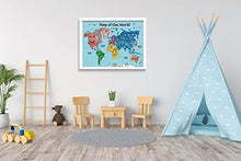 Load image into Gallery viewer, World Map Poster For Kids (18x24 World Map LAMINATED) Ideal World Map For Kids - Home or Classroom Posters