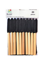 Load image into Gallery viewer, PANCLUB Foam Brush Set I Sponge Brush Paint I 2 Inch - 20 Pack I with Wood Handles I Great for Art, Varnishes, Acrylics, Stains, Crafts