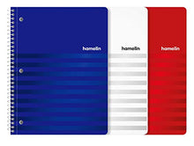 Load image into Gallery viewer, HAMELIN College Ruled Notebooks, Spiral bound, 70 sheets Assorted Colors Pack 3, "8"x10.5"