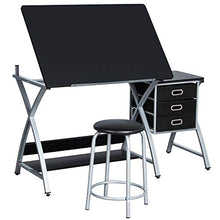 Load image into Gallery viewer, YAHEETECH Adjustable Drafting Table Drawing/Draft Art Desk for Adults Craft Supplies w/Stool and Storage Drawers Art Studio Design Craft Station