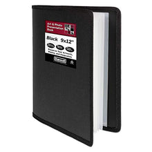Load image into Gallery viewer, Dunwell Art Portfolio 9x12 Folder - (Black, 1 Pack), Portfolio Folder for Artwork, Presentation Book with 9 x 12" Sheet Protectors, 24 Pockets Display 48 Pages, Binder for Kids Art, Drawing Binder