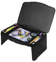 Load image into Gallery viewer, Folding Lap Desk, Laptop Desk, Breakfast Table, Bed Table, Serving Tray - The lapdesk Contains Extra Storage Space and dividers & Folds Very Easy, Great for Kids, Adults, Boys, Girls, (Black)