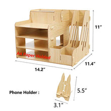 Load image into Gallery viewer, SUPANT Fibreboard Office Desk Organizer Set & Accessories, Multi-Functional DIY Pen Holder Box for Kid Men Women, Desktop Stationary, Paper Filer Trays Organization, Home Office Supply Storage Rack