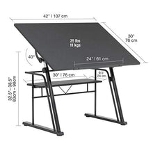 Load image into Gallery viewer, STUDIO DESIGNS Zenith Craft Desk Drafting Table, Top Adjustable Drafting Table Craft Table Drawing Desk Hobby Table Writing Desk Studio Desk, Black, 13340