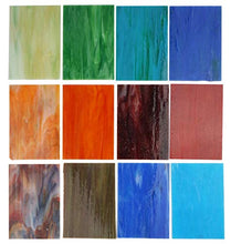 Load image into Gallery viewer, Lanyani 10 Sheets Variety Streaky Glass Packs 4 x 6 inch Cathedrals Stained Glass Sheets for Mosaic Tiles Crafts,Mixed Colors