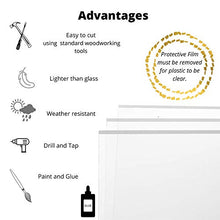 Load image into Gallery viewer, BuyPlastic Clear Acrylic Plexiglass Sheet Plastic, Choose 1/8" or 3/16" or 1/4" Thick, Size 24" x 36" and More, Plexi Glass for Crafts, Glass Replacement Board