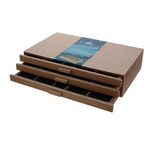 Load image into Gallery viewer, 3 Drawer Wood Pastel Storage Box 15-3/4 x 9-1/2 x 3-1/2 inches