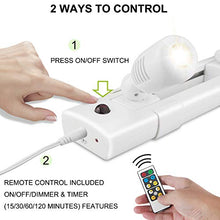 Load image into Gallery viewer, BIGLIGHT LED Track Light, Dimmable Accent Lighting with 3 Rotatable Heads, Plug in Spotlight with Remote Control for Highlight Kitchen Counter Cabinet Gallery Picture Bathroom Basement Artwork