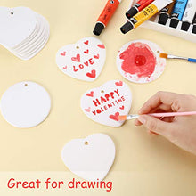 Load image into Gallery viewer, WILLBOND 10 Packs Sublimation Ceramic Ornament Heart Porcelain Ornament Blank Ceramic Ornament for DIY Crafts Valentine