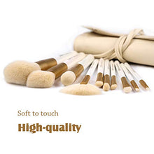 Load image into Gallery viewer, ZOREYA Makeup Brushes 10pc Gold- Premium Quality Non Animal Cruelty Cosmetic Makeup Brush Set with Vegan Leather Make up Organizer Storage Brush Holder Case