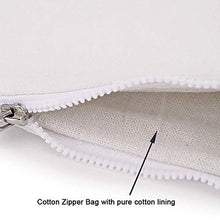 Load image into Gallery viewer, Yingkor 2-pack Cotton Canvas Zipper Cosmetic Bag Makeup Bags Tool Organizer with Cotton Lining 20x28cm (White)