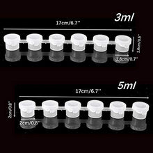 Load image into Gallery viewer, LAHONI 180 Pots Empty Palette Cups Strips Paint Cups with Lids Strip 5ml/0.17oz Mini Empty Plastic Paint Cups Jars Pigment Storage Containers(6Cups/ Strip,30 Strips) 5ml/0.17oz
