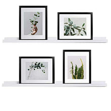 Load image into Gallery viewer, WELLAND White Picture Ledge, Photo Ledge, Floating Ledge Wall Shelves, 36-inch, Set of 2, White