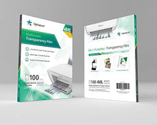 Load image into Gallery viewer, Optiazure Transparency Film, Overhead Projector Film for Laser Jet Printer and Copier, Letter Size 100Pack Sheets