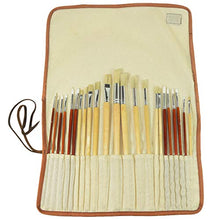 Load image into Gallery viewer, Hide & Drink, Artist Paint Brush Canvas Roll-Up with Leather Lining Storage Wrap / 24 Slots / Workshop Art Study Handmade :: Manta