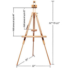 Load image into Gallery viewer, MEEDEN Tripod Field Painting Easel with Carrying Case - Solid Beech Wood Universal Tripod Easel Portable Painting Artist Easel, Perfect for Painters Students, Landscape Artists, Hold Canvas up to 44"
