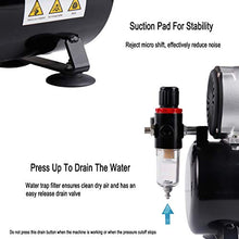 Load image into Gallery viewer, TIMBERTECH Professional Upgraded Airbrush Compressor with 3L Tank, ABPST08 Quiet Airbrush Air Compressor with Cool Down Fan for Airbrush Painting, Makeup, Nail and Tattoo Studios, Hobby