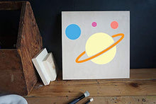Load image into Gallery viewer, Stencil1, Outer Space Theme Stencils 4-Pack, 8.5 x 11 inches (Astronaut, Rocket Spaceship, Stars and Present Moon, Saturn and 3 Planets) Laser Cut, Mylar Reusable Stencils, DIY Kids Room