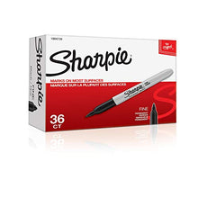 Load image into Gallery viewer, Sharpie Permanent Markers, Fine Point, Black, 36 Count